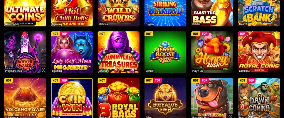 Bläddra spel i SlotsVader