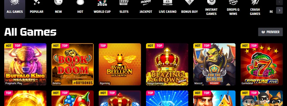 Spela slots hos SlotsVader