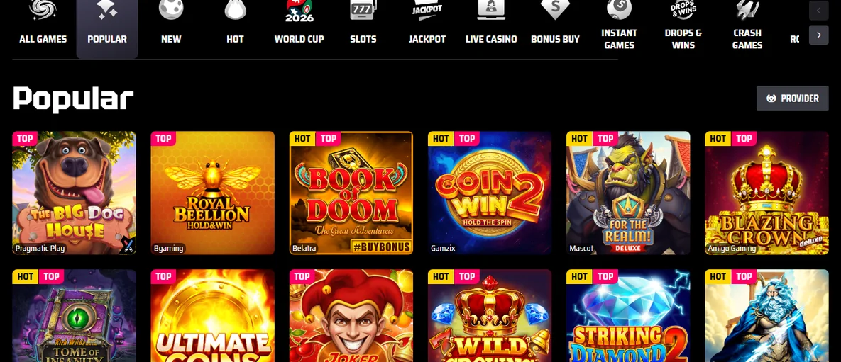 Spela populära spel SlotsVader