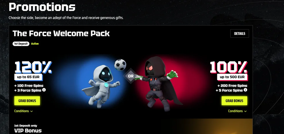 Hämta välkomstbonus SlotsVader Casino